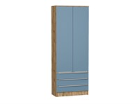 Шкаф двухстворчатый Стиль ШК-803 с ящиками Дуб Вотан, Silky Blue, каркас ЛДСП  Дуб Вотан, фасад МДФ  Silky Blue,  2110*800*376 sppr5VVTtoAR63275