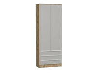 Шкаф двухстворчатый Стиль ШК-803 с ящиками Дуб Вотан, Silky Light Grey, каркас ЛДСП  Дуб Вотан, фасад МДФ  Silky Light Grey,  2110*800*376 sppr5VVTtoAR68719