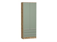 Шкаф двухстворчатый Стиль ШК-803 с ящиками Дуб Вотан, Silky Mint, каркас ЛДСП  Дуб Вотан, фасад МДФ  Silky Mint,  2110*800*376 sppr5VVTtoAR63274