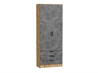 Шкаф двухстворчатый Стиль ШК-803 с ящиками Дуб Вотан, Temple Stone 2S, каркас ЛДСП  Дуб Вотан, фасад ЛДСП  Temple Stone 2S,  2110*800*376 sppr5VVTtoAR63278