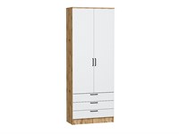 Шкаф двухстворчатый Стиль ШК-803 с ящиками Дуб Вотан, White In 2S, каркас ЛДСП  Дуб Вотан, фасад ЛДСП  White In 2S,  2110*800*376 sppr5VVTtoAR63251