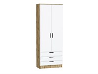 Шкаф двухстворчатый Стиль ШК-803 с ящиками Дуб Вотан, White Silk, Фрейм, каркас ЛДСП  Дуб Вотан, фасад МДФ  White Silk,  2110*800*376 sppr5VVTtoAR68721