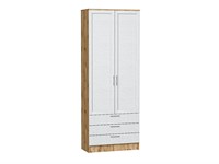 Шкаф двухстворчатый Стиль ШК-803 с ящиками Дуб Вотан, White Softwood, каркас ЛДСП  Дуб Вотан, фасад МДФ  White Softwood,  2110*800*376 sppr5VVTtoAR65661