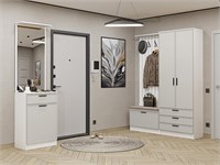 Прихожая  Стиль-04, каркас ЛДСП  Белый, фасад МДФ  Grey Silk,  2110*2200*380 sppr5VVTtoAR77451