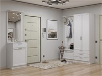 Прихожая  Стиль-04, каркас ЛДСП  Белый, фасад МДФ  White Silkwood,  2110*2200*380 sppr5VVTtoAR77497