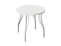 Стол обеденный круглый TLC-2.2 (ОС-12), столешница ЛДСП  White In 2S, каркас Сталь  Aluminum Gloss,  742*750*750 sppr5VVTtoAR72076