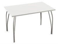 Стол обеденный прямоугольный TLC-1.2 (ОС-11), столешница ЛДСП  White In 2S, каркас Сталь  Aluminum Gloss,  742*1200*750 sppr5VVTtoAR72083