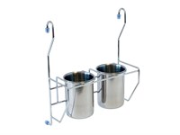 Полка навесная с 2-мя стаканами,  Сталь, нержавеющая сталь  ,    ,  270*217*120 sppr5VVTtoAR086-0385 (22705)