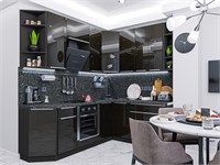 Кухонный гарнитур модульный Фьюжн-04, каркас ЛДСП  Graphite, фасад МДФ  Anthracite,  2340*2200/1800*600 sppr5VVTtoAR29445