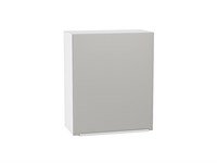 Кухонный  Шкаф верхний с 1-ой дверцей Фьюжн Белый, Silky Light Grey, 720, 600, каркас ЛДСП  Белый, фасад МДФ  Silky Light Grey,  716*600*320 sppr5VVTtoAR66579