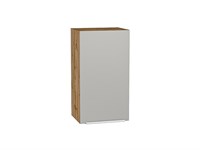 Кухонный  Шкаф верхний с 1-ой дверцей Фьюжн Дуб Вотан, Silky Light Grey, 720, 400, каркас ЛДСП  Дуб Вотан, фасад МДФ  Silky Light Grey,  716*400*320 sppr5VVTtoAR66588
