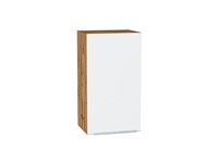 Кухонный  Шкаф верхний с 1-ой дверцей Фьюжн Дуб Вотан, Silky White, 720, 400, каркас ЛДСП  Дуб Вотан, фасад МДФ  Silky White,  716*400*320 sppr5VVTtoAR60740