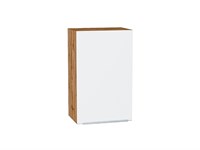 Кухонный  Шкаф верхний с 1-ой дверцей Фьюжн Дуб Вотан, Silky White, 720, 450, каркас ЛДСП  Дуб Вотан, фасад МДФ  Silky White,  716*450*320 sppr5VVTtoAR60741