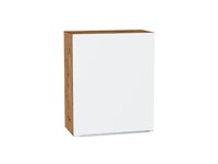Кухонный  Шкаф верхний с 1-ой дверцей Фьюжн Дуб Вотан, Silky White, 720, 600, каркас ЛДСП  Дуб Вотан, фасад МДФ  Silky White,  716*600*320 sppr5VVTtoAR60743