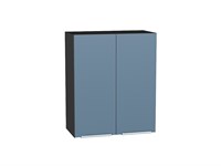 Кухонный  Шкаф верхний с 2-мя дверцами Фьюжн Graphite, Silky Blue, 720, 600, каркас ЛДСП  Graphite, фасад МДФ  Silky Blue,  716*600*320 sppr5VVTtoAR52042