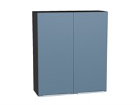 Кухонный  Шкаф верхний с 2-мя дверцами Фьюжн Graphite, Silky Blue, 920, 800, каркас ЛДСП  Graphite, фасад МДФ  Silky Blue,  920*800*320 sppr5VVTtoAR52066