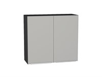 Кухонный  Шкаф верхний с 2-мя дверцами Фьюжн Graphite, Silky Light Grey, 720, 800, каркас ЛДСП  Graphite, фасад МДФ  Silky Light Grey,  716*800*320 sppr5VVTtoAR66620