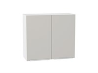 Кухонный  Шкаф верхний с 2-мя дверцами Фьюжн Белый, Silky Light Grey, 720, 800, каркас ЛДСП  Белый, фасад МДФ  Silky Light Grey,  716*800*320 sppr5VVTtoAR66611