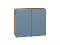 Кухонный  Шкаф верхний с 2-мя дверцами Фьюжн Дуб Вотан, Silky Blue, 720, 800, каркас ЛДСП  Дуб Вотан, фасад МДФ  Silky Blue,  716*800*320 sppr5VVTtoAR60826