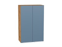 Кухонный  Шкаф верхний с 2-мя дверцами Фьюжн Дуб Вотан, Silky Blue, 920, 600, каркас ЛДСП  Дуб Вотан, фасад МДФ  Silky Blue,  920*600*320 sppr5VVTtoAR60827