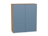 Кухонный  Шкаф верхний с 2-мя дверцами Фьюжн Дуб Вотан, Silky Blue, 920, 800, каркас ЛДСП  Дуб Вотан, фасад МДФ  Silky Blue,  920*800*320 sppr5VVTtoAR60828