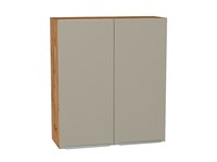Кухонный  Шкаф верхний с 2-мя дверцами Фьюжн Дуб Вотан, Silky Grey, 920, 800, каркас ЛДСП  Дуб Вотан, фасад МДФ  Silky Grey,  920*800*320 sppr5VVTtoAR60820