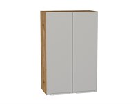 Кухонный  Шкаф верхний с 2-мя дверцами Фьюжн Дуб Вотан, Silky Light Grey, 920, 600, каркас ЛДСП  Дуб Вотан, фасад МДФ  Silky Light Grey,  920*600*320 sppr5VVTtoAR66616