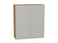 Кухонный  Шкаф верхний с 2-мя дверцами Фьюжн Дуб Вотан, Silky Light Grey, 920, 800, каркас ЛДСП  Дуб Вотан, фасад МДФ  Silky Light Grey,  920*800*320 sppr5VVTtoAR66618