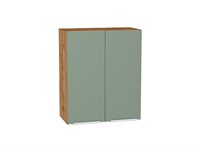 Кухонный  Шкаф верхний с 2-мя дверцами Фьюжн Дуб Вотан, Silky Mint, 720, 600, каркас ЛДСП  Дуб Вотан, фасад МДФ  Silky Mint,  716*600*320 sppr5VVTtoAR60821