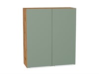 Кухонный  Шкаф верхний с 2-мя дверцами Фьюжн Дуб Вотан, Silky Mint, 920, 800, каркас ЛДСП  Дуб Вотан, фасад МДФ  Silky Mint,  920*800*320 sppr5VVTtoAR60824