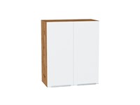 Кухонный  Шкаф верхний с 2-мя дверцами Фьюжн Дуб Вотан, Silky White, 720, 600, каркас ЛДСП  Дуб Вотан, фасад МДФ  Silky White,  716*600*320 sppr5VVTtoAR60809