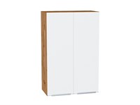 Кухонный  Шкаф верхний с 2-мя дверцами Фьюжн Дуб Вотан, Silky White, 920, 600, каркас ЛДСП  Дуб Вотан, фасад МДФ  Silky White,  920*600*320 sppr5VVTtoAR60811
