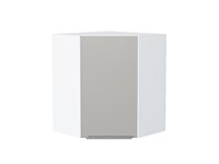 Кухонный  Шкаф верхний угловой Фьюжн Белый, Silky Light Grey, 720, каркас ЛДСП  Белый, фасад МДФ  Silky Light Grey,  716*600*600 sppr5VVTtoAR66629