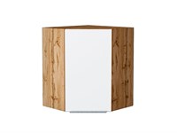Кухонный  Шкаф верхний угловой Фьюжн Дуб Вотан, Silky White, 720, каркас ЛДСП  Дуб Вотан, фасад МДФ  Silky White,  716*600*600 sppr5VVTtoAR60861