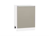 Кухонный  Шкаф нижний с 1-ой дверцей Фьюжн Белый, Silky Grey, 600, каркас ЛДСП  Белый, фасад МДФ  Silky Grey,  816*600*480 sppr5VVTtoAR52169