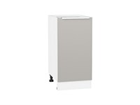 Кухонный  Шкаф нижний с 1-ой дверцей Фьюжн Белый, Silky Light Grey, 400, каркас ЛДСП  Белый, фасад МДФ  Silky Light Grey,  816*400*480 sppr5VVTtoAR66657