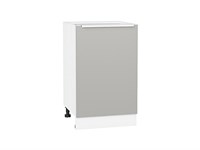Кухонный  Шкаф нижний с 1-ой дверцей Фьюжн Белый, Silky Light Grey, 500, каркас ЛДСП  Белый, фасад МДФ  Silky Light Grey,  816*500*480 sppr5VVTtoAR66659