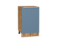 Кухонный  Шкаф нижний с 1-ой дверцей Фьюжн Дуб Вотан, Silky Blue, 500, каркас ЛДСП  Дуб Вотан, фасад МДФ  Silky Blue,  816*500*480 sppr5VVTtoAR60983
