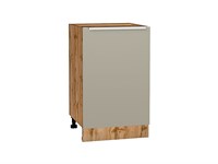 Кухонный  Шкаф нижний с 1-ой дверцей Фьюжн Дуб Вотан, Silky Grey, 500, каркас ЛДСП  Дуб Вотан, фасад МДФ  Silky Grey,  816*500*480 sppr5VVTtoAR60975