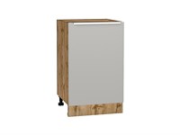 Кухонный  Шкаф нижний с 1-ой дверцей Фьюжн Дуб Вотан, Silky Light Grey, 500, каркас ЛДСП  Дуб Вотан, фасад МДФ  Silky Light Grey,  816*500*480 sppr5VVTtoAR66666