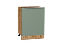 Кухонный  Шкаф нижний с 1-ой дверцей Фьюжн Дуб Вотан, Silky Mint, 600, каркас ЛДСП  Дуб Вотан, фасад МДФ  Silky Mint,  816*600*480 sppr5VVTtoAR60980