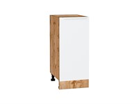 Кухонный  Шкаф нижний с 1-ой дверцей Фьюжн Дуб Вотан, Silky White, 350, каркас ЛДСП  Дуб Вотан, фасад МДФ  Silky White,  816*350*480 sppr5VVTtoAR65127