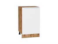 Кухонный  Шкаф нижний с 1-ой дверцей Фьюжн Дуб Вотан, Silky White, 500, каркас ЛДСП  Дуб Вотан, фасад МДФ  Silky White,  816*500*480 sppr5VVTtoAR60967