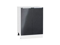 Кухонный  Шкаф нижний с 2-мя дверцами Фьюжн Белый, Anthracite, 600, каркас ЛДСП  Белый, фасад МДФ  Anthracite,  816*600*480 sppr5VVTtoAR36843
