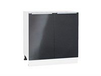Кухонный  Шкаф нижний с 2-мя дверцами Фьюжн Белый, Anthracite, 800, каркас ЛДСП  Белый, фасад МДФ  Anthracite,  816*800*480 sppr5VVTtoAR36852