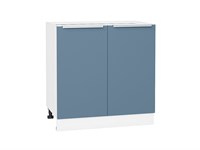 Кухонный  Шкаф нижний с 2-мя дверцами Фьюжн Белый, Silky Blue, 800, каркас ЛДСП  Белый, фасад МДФ  Silky Blue,  816*800*480 sppr5VVTtoAR52220