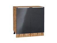 Кухонный  Шкаф нижний с 2-мя дверцами Фьюжн Дуб Вотан, Anthracite, 800, каркас ЛДСП  Дуб Вотан, фасад МДФ  Anthracite,  816*800*480 sppr5VVTtoAR61020