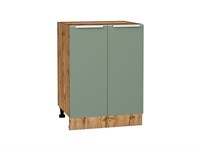 Кухонный  Шкаф нижний с 2-мя дверцами Фьюжн Дуб Вотан, Silky Mint, 600, каркас ЛДСП  Дуб Вотан, фасад МДФ  Silky Mint,  816*600*480 sppr5VVTtoAR61013