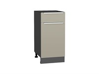 Кухонный  Шкаф нижний с 1-ой дверцей и ящиком Фьюжн Graphite, Silky Grey, 400, каркас ЛДСП  Graphite, фасад МДФ  Silky Grey,  816*400*480 sppr5VVTtoAR52138