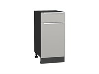 Кухонный  Шкаф нижний с 1-ой дверцей и ящиком Фьюжн Graphite, Silky Light Grey, 400, каркас ЛДСП  Graphite, фасад МДФ  Silky Light Grey,  816*400*480 sppr5VVTtoAR66652